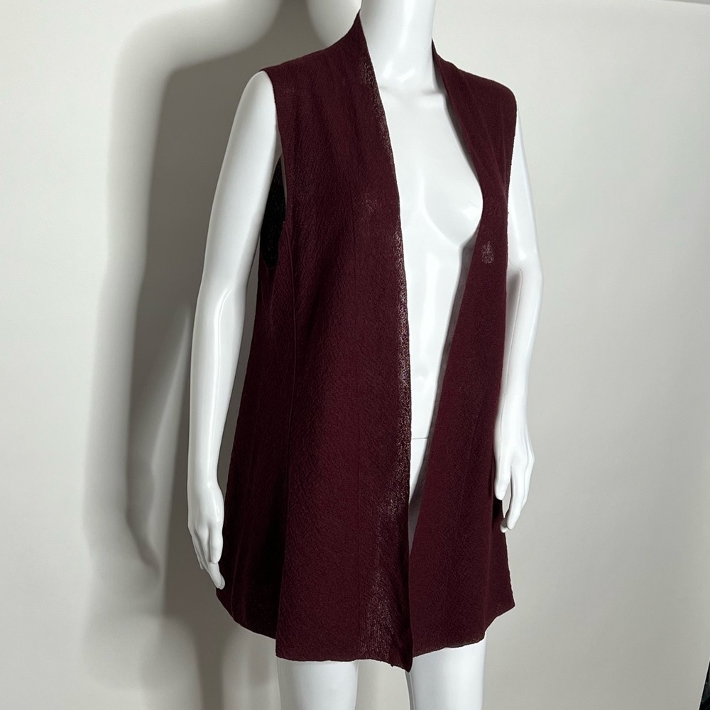 Eileen Fisher 100% Wool Open Front Vest - Picture 3 of 6